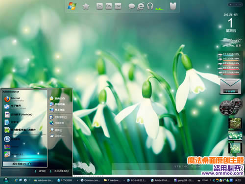 心怀希望的雪花莲电脑桌面主题 XP/VISTA/WIN7版软件截图（1）