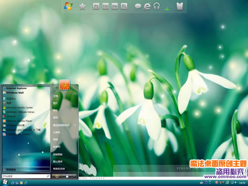 心怀希望的雪花莲电脑桌面主题 XP/VISTA/WIN7版软件截图（3）