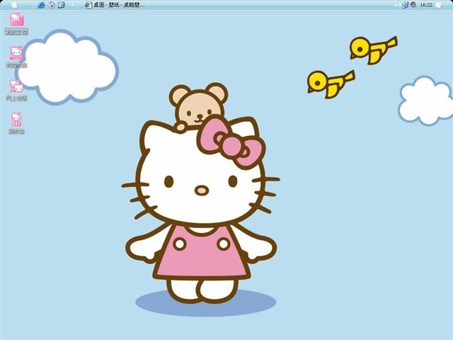 Hello KittyⅤ电脑桌面主题 XP版软件截图（1）