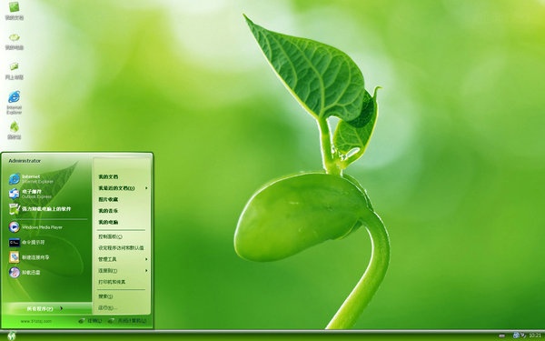 清新萌芽电脑主题 XP版软件截图（1）