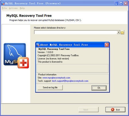 修复mysql数据库(MySQL Recovery Tool) 1.0软件截图（1）