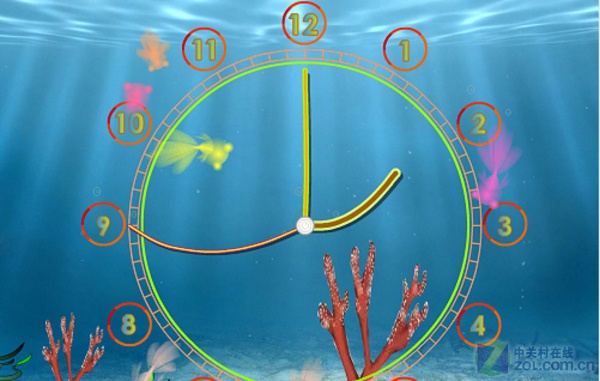 Aquarium Clock screensaver 2.3 英文版软件截图（1）