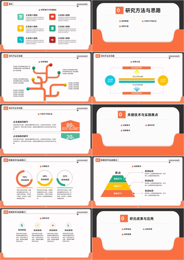 红色论文答辩PPT模版软件截图（2）