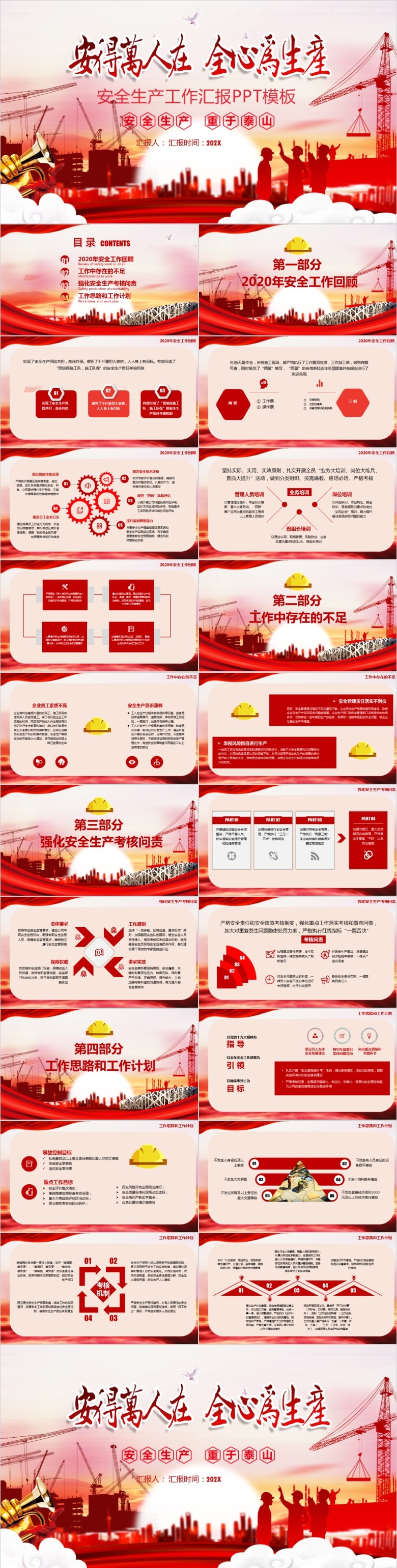 安全生产工作汇报PPT模板软件截图（1）