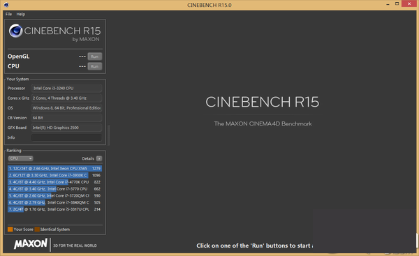 Cinebench系统测试 11.5软件截图（1）