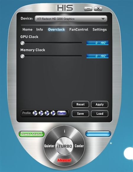 HIS希仕iTurbo显卡超频软件 1.5中文版软件截图（1）