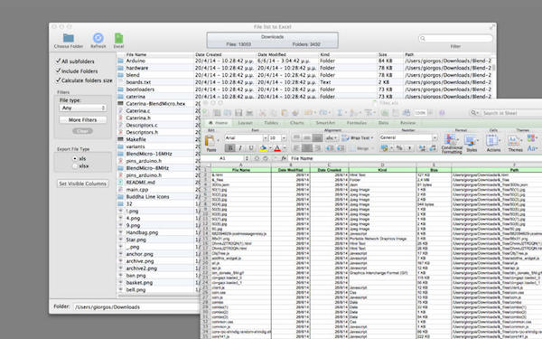 File list to Excel For Mac 2.0软件截图（1）