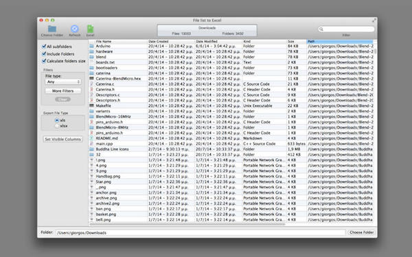 File list to Excel For Mac 2.0软件截图（2）