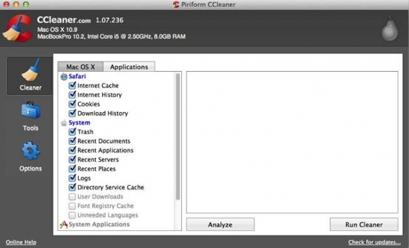 Ccleaner For Mac 1.13.442软件截图（1）