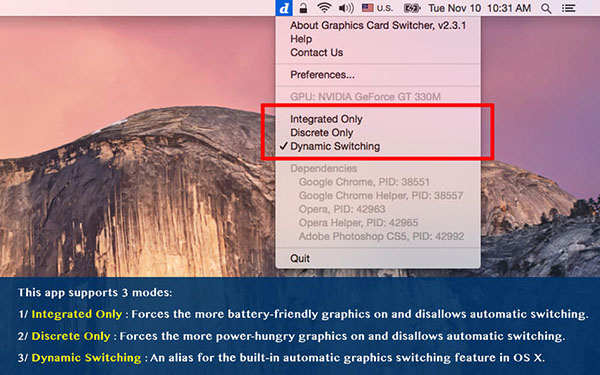 Graphics Card Switcher For Mac 2.3.1软件截图（2）