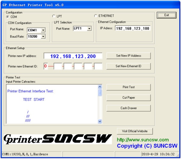 GP以太网打印机测试及设置工具 5.0软件截图（1）