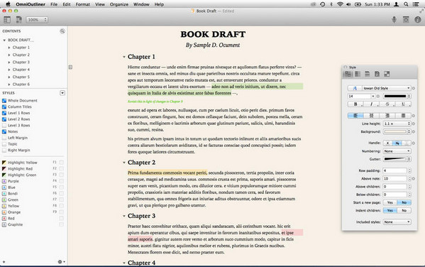 Omnioutliner pro 4 For Mac 4.6.1软件截图（3）