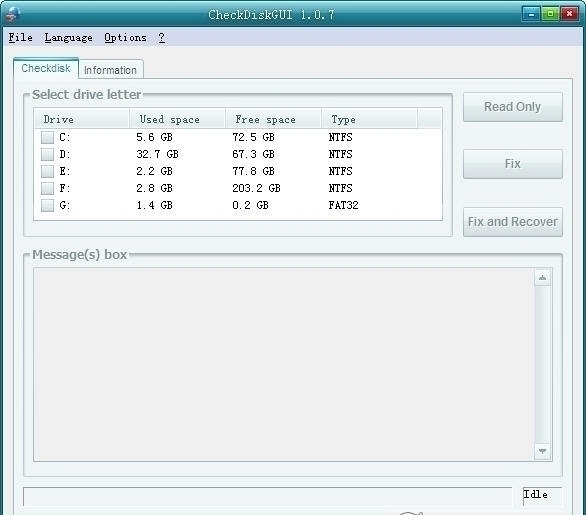 CheckDiskGUI 汉化版软件截图（1）