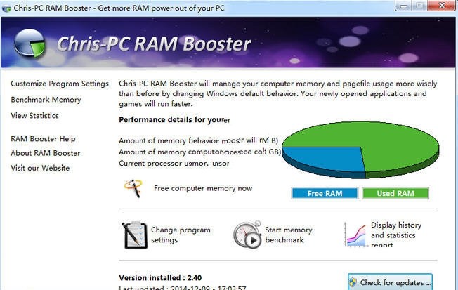 Chris-PC RAM Booster内存优化工具 6.05.19软件截图（1）