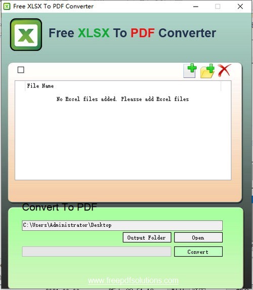 Free Xlsx to PDF Converter 1.0软件截图（1）