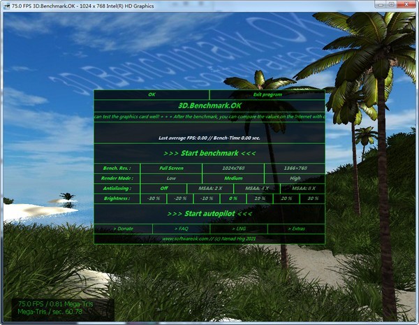 3D.Benchmark.OK(3D基准测试工具) 1.51软件截图（1）