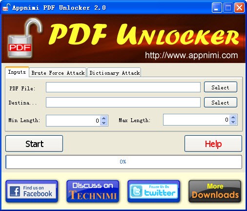 解除PDF密码限制(Appnimi PDF Unlocker) 2.0 官方免费版软件截图（1）