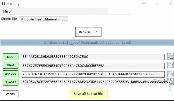 Hashing(加密哈希生成程序) 绿色版v1.5软件截图（1）