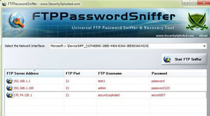 FTP Password Sniffer 4.5软件截图（1）