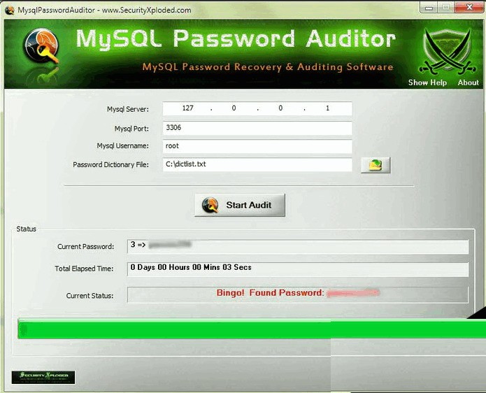 Mysql Password Auditor 3.0软件截图（1）