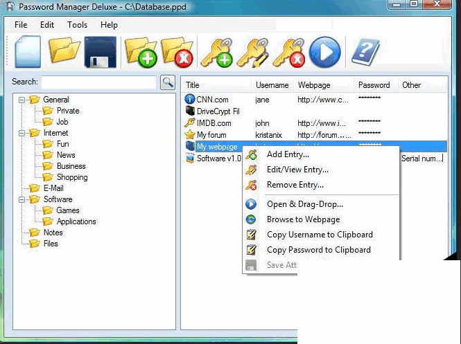 Password Manager Deluxe 3.826软件截图（1）