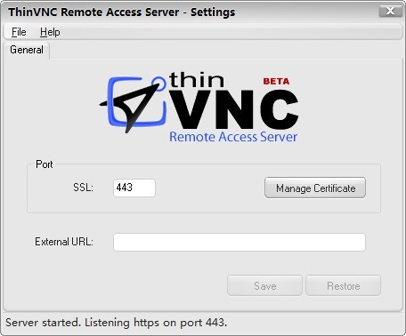 ThinVNC Remote Access Server 1.0.0软件截图（1）