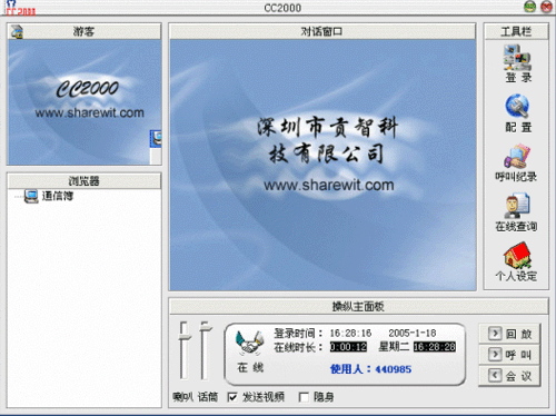 CC2000 网络可视电话 1.6软件截图（2）