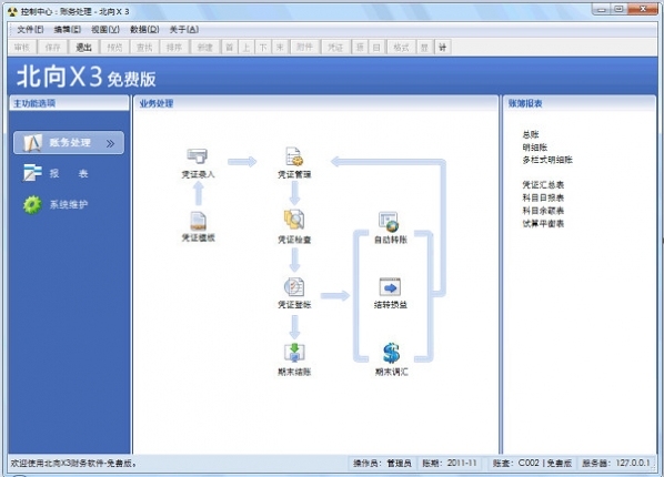 北向x3财务软件 2017软件截图（1）