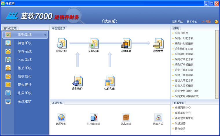 蓝软7000进销存财务一体化 3.91软件截图（1）