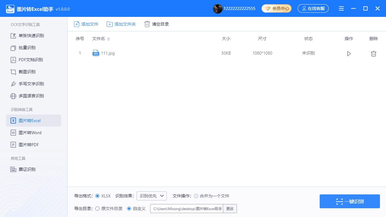 迅捷图片转excel助手 1.0.0.0软件截图（2）